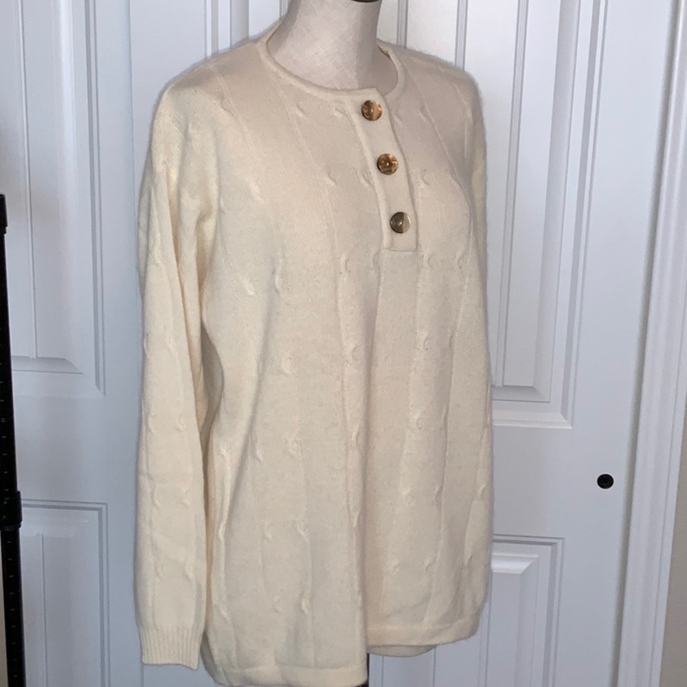United Colors of Benetton Women’s L Sweater Made Italy Vintage Ivory Wool